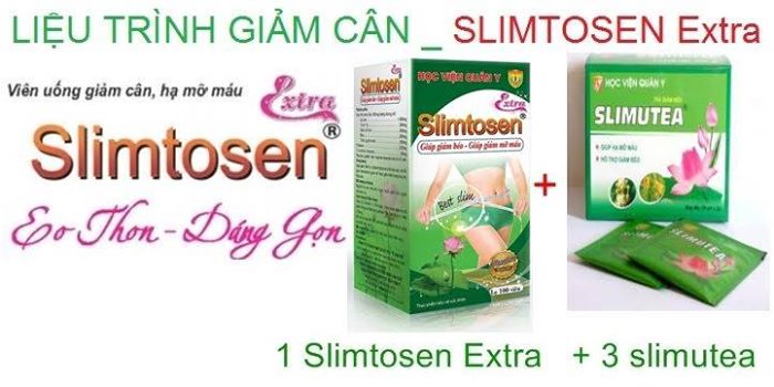 Liệu trình giảm cân gồm viên uống Slimtosen extra và trà Slimutea