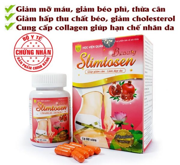 Công dụng viên giảm cân, đẹp da Slimtosen Beauty Học Viện Quân Y