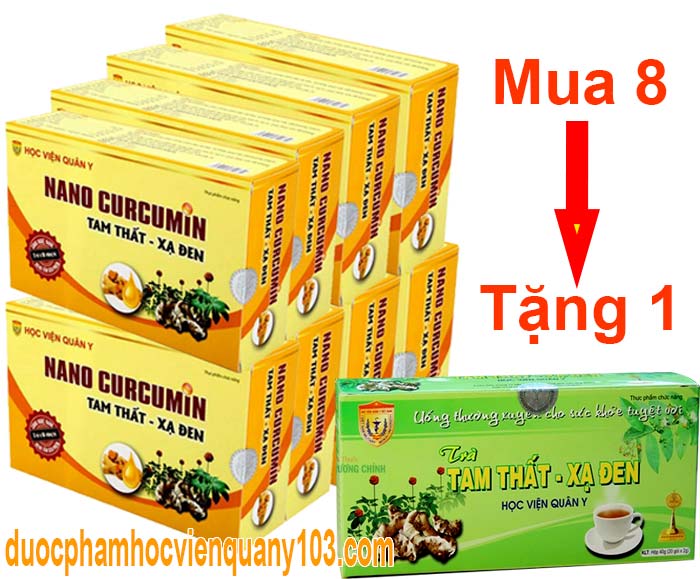Khuyến Mãi chưa từng có khi mua 8 hộp Nano Curmin tam thất xạ đen Học Viện Quân Y