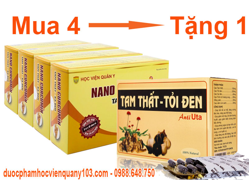 Khuyến mãi chưa từng có khi mua Nano Curcumin Tam thất xạ đen Học Viện Quân Y