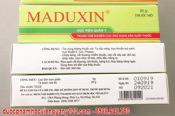 Công dụng của thuốc chữa bỏng Maduxin Học Viện Quân Y