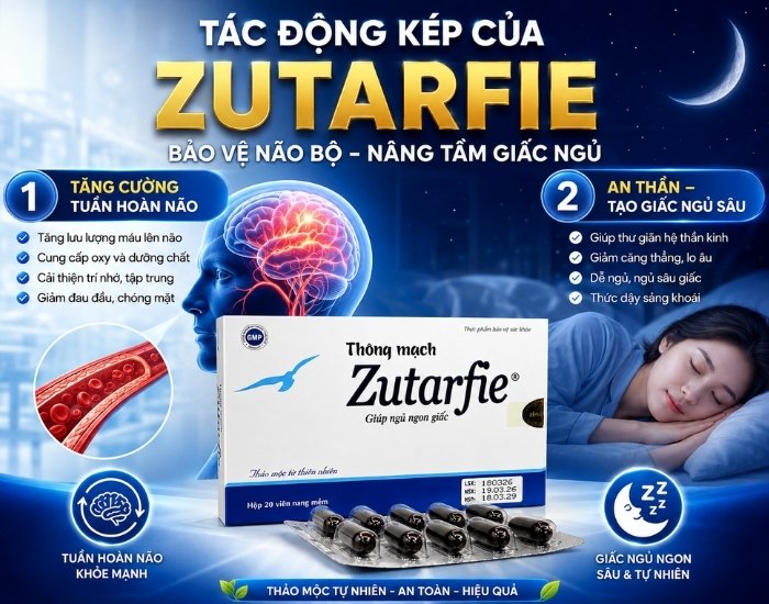 Thông Mạch Zutarfie Tăng Tuần Hoàn Não, Tạo Giấc Ngủ Sâu